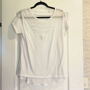 Athletic Works White Short Sleeve Workout Shirt Size L Euc